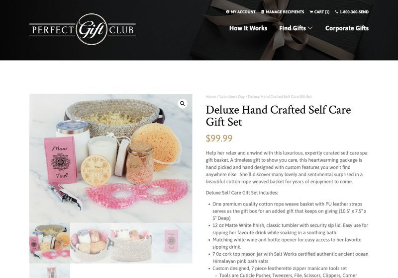 Image of Perfect Gift Club custom web design